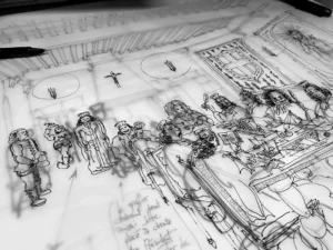 Lire la suite à propos de l’article Combien d’esquisses préparatoires se cachent derrière une illustration de musée ?